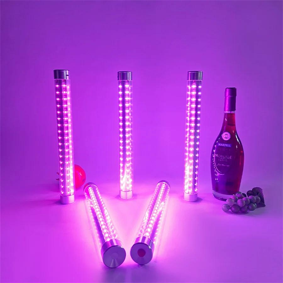 7 Color RGB Rechargeable LED Strobe Baton Light Wine Bottle Topper Sparklers Light Party Service Bar Growing Flash Stick Light