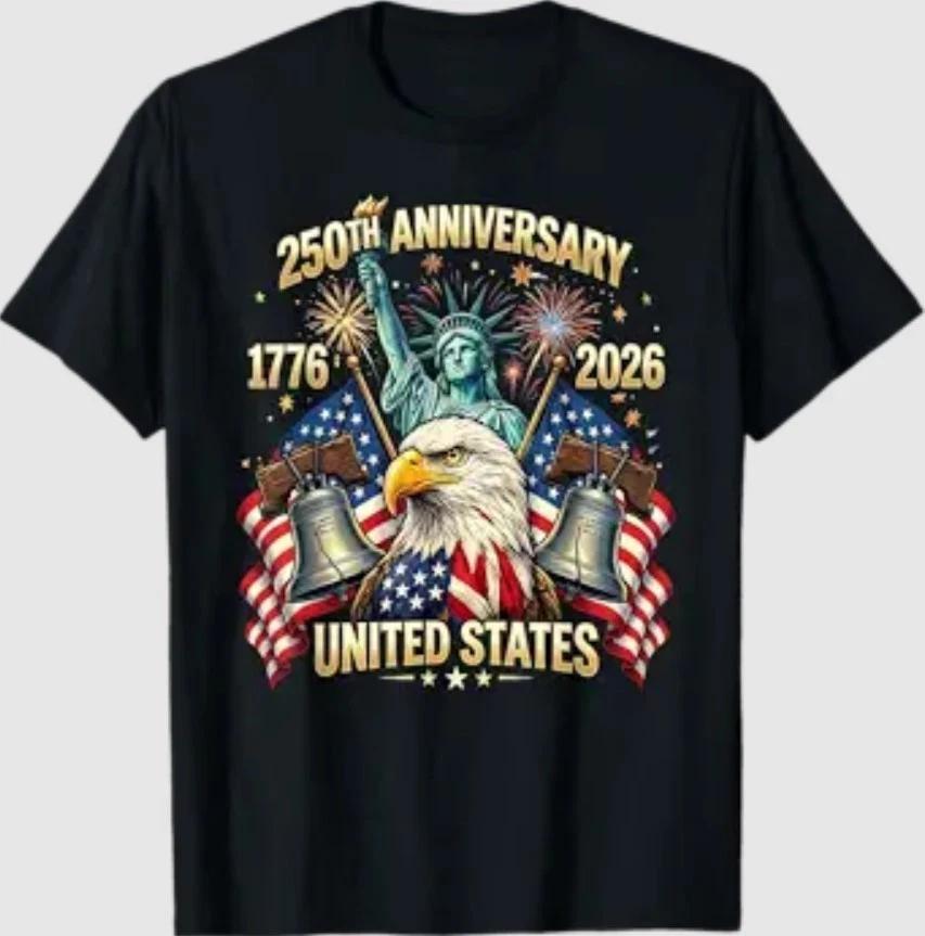 250-летие Америки 1776-2026 Футболка с флагом США L