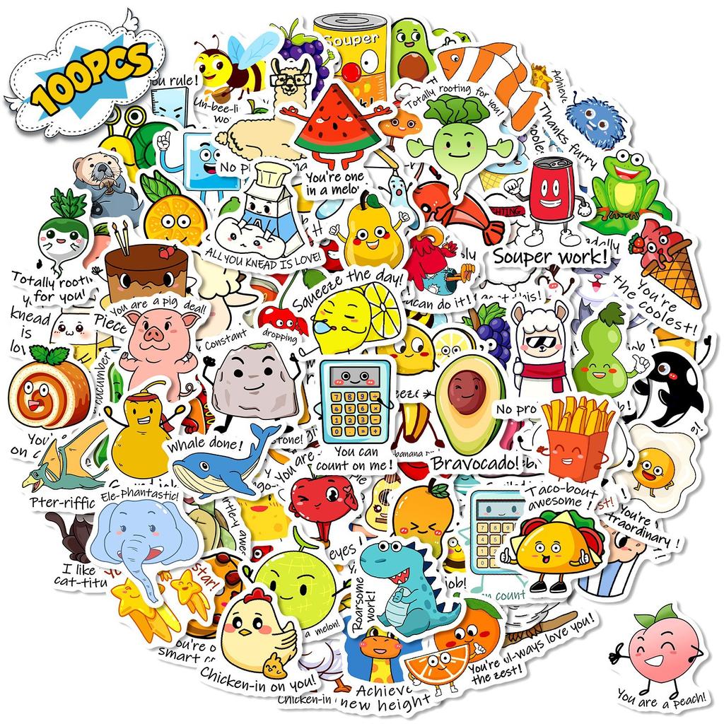 100 Children's Puzzle Early Education Pun Stickers Fun Homophone Motivation Reward Stickers