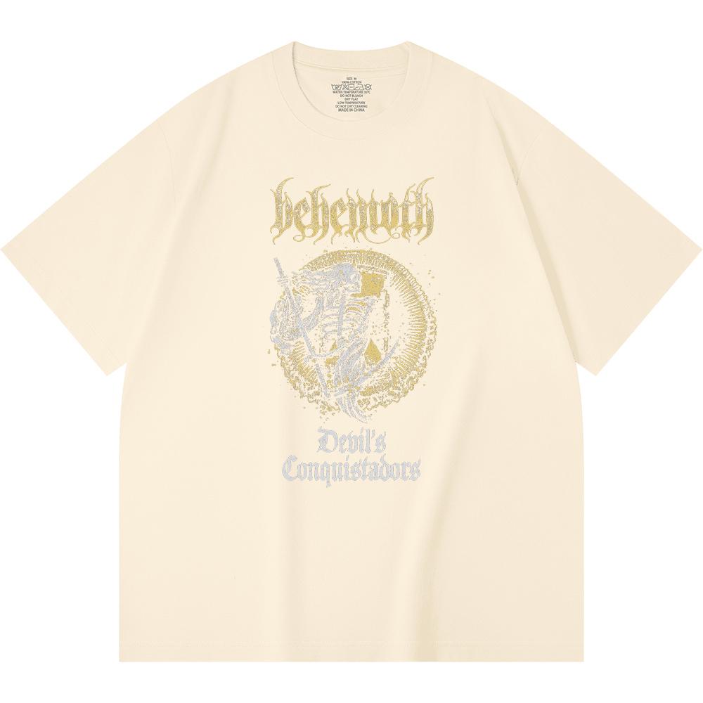 230 g/m² 100% medvilnės Heavy Metal marškinėliai su roko grupės populiarios muzikos spauda Unisex sunki medvilnė