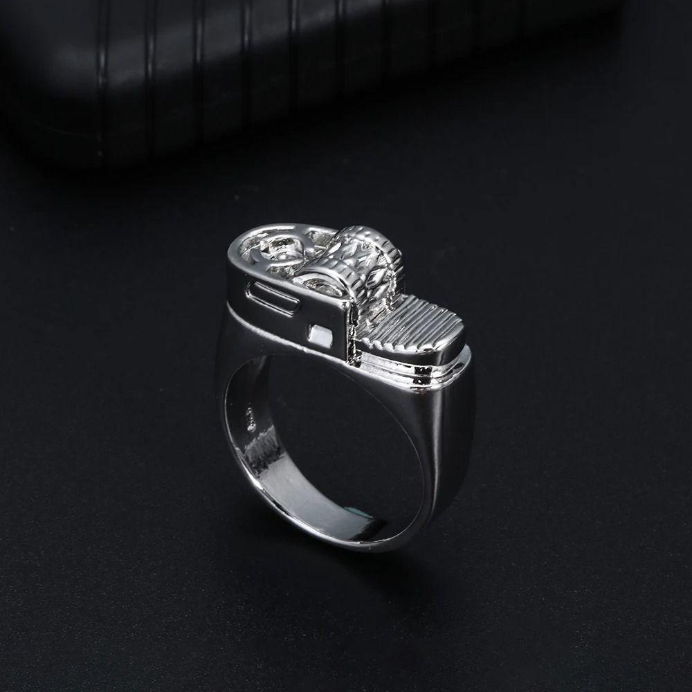 Anillo Encendedor de Diseño Creativo Anillo de Cobre Anillo de Moda Anillo Encendedor de Simulación Para Hombres Mujeres