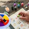 30pcs DIY Finger Painting Sponge Inking Staining Painting Finger Cot Dauber Sponge  Art Supply