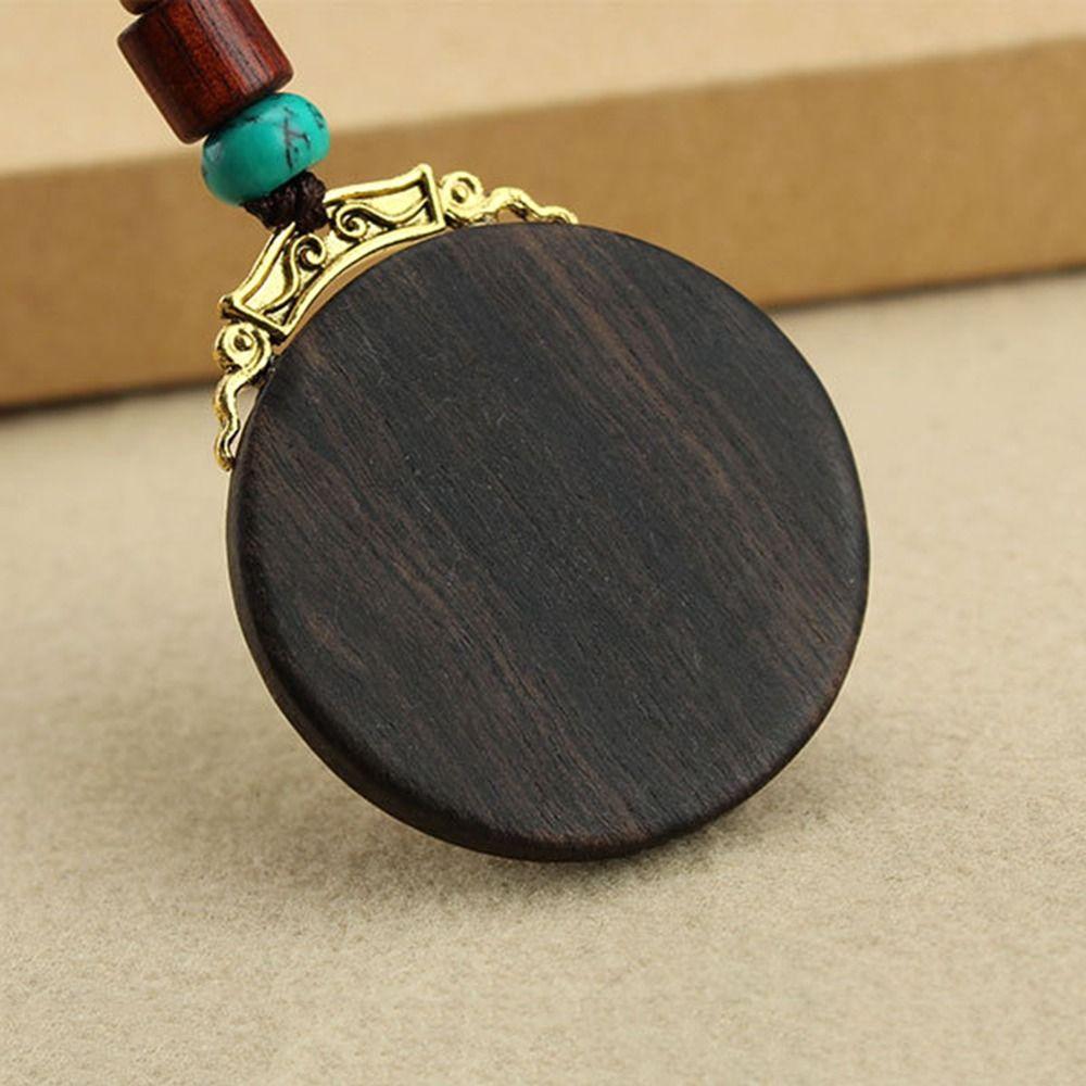 Ethnic Style Ebony Wood Car Keychain Retro Bag Hanging Accessories  Key Chain Decoration