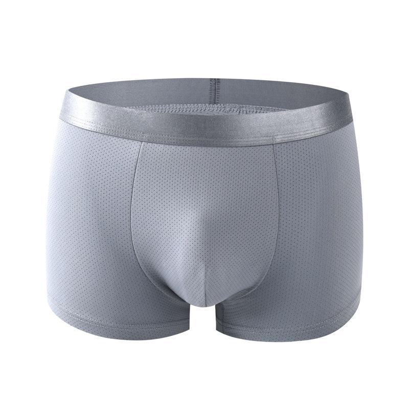 

[Independent Pack] Мужские летние трусы-боксеры Ice Silk - легкие, удобные, дышащие трусы средней посадки XXL (120-140 catties) серый