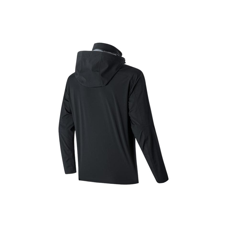 Anta Champion Sports Culture Series City Cycling Windproof Thermal Woven Hooded Jacket Men Jackets Black 152210621-2