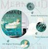Blue Mermaid Ocean Shower Curtain - 60Wx72L Inch, Green, Wash Your Tail Funny Bathtub Bubble Waterproof Polyester Fabric, 12 Pla