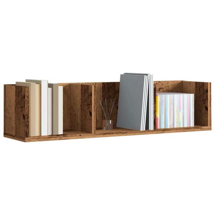 VidaXL Étagère murale à CD vieux bois 75x18x18 cm bois d'ingénierie, étagère murale à CD, armoire murale à CD, étagère 855948