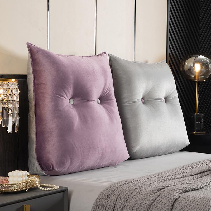 Coussin de Dossier de Lit Doux Triangulaire - Amovible & Lavable