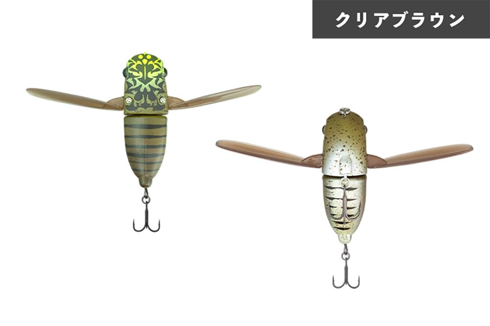 Jackall SUISEN – Sight Abura-zemi (Brown Cicada) Floating Topwater Lure 43mm / 5g Soft Elastomer Wing Bait