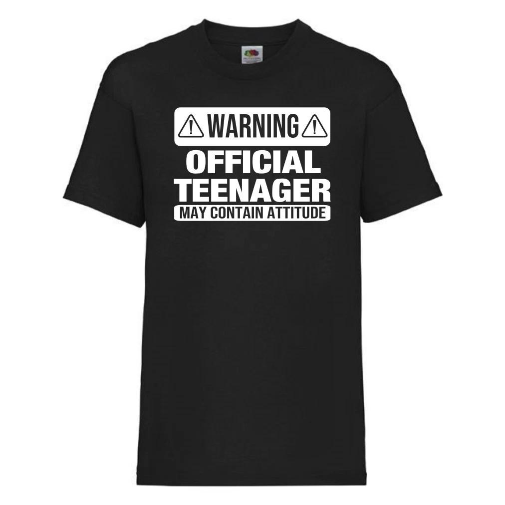 13th Birthday Teenager T-Shirt - Warning, Official Teenager May Contain Attitude XL