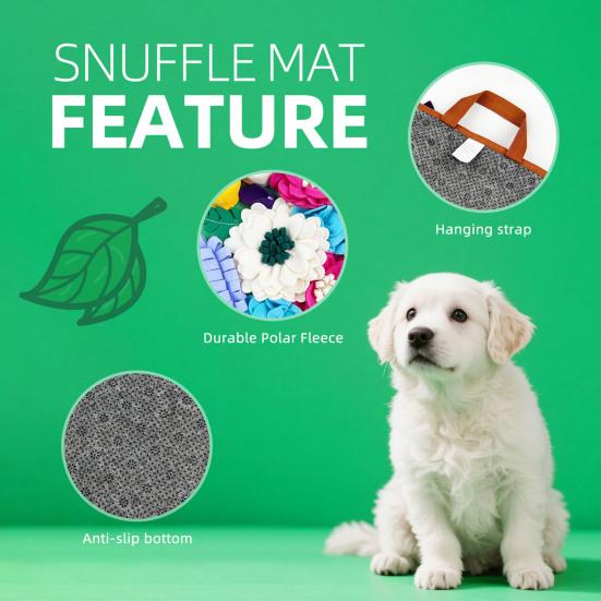 Pet Snuffle Mat Washable Dog Snuffle Mat Multi Flower Design Slow Feeding Mat Encourages Natural Foraging Skills for Dogs Smell Training Anxiety