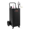 VEVOR 113.6L Fuel Gas Caddy, Carbon Steel, Portable Fuel Transfer Storage Tank with Manual Pump and 2 Wheels, Gasoline Diesel Can Container, for Cars