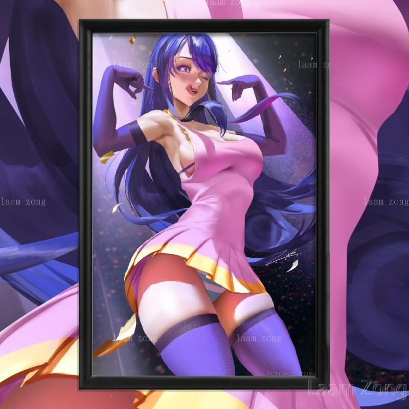 Kafka Raiden Genshin Impact Game Mememe Anime Honkai Impact Sexy Nude Girl Art-Silk-Poster, For Living Room, Custom Prints