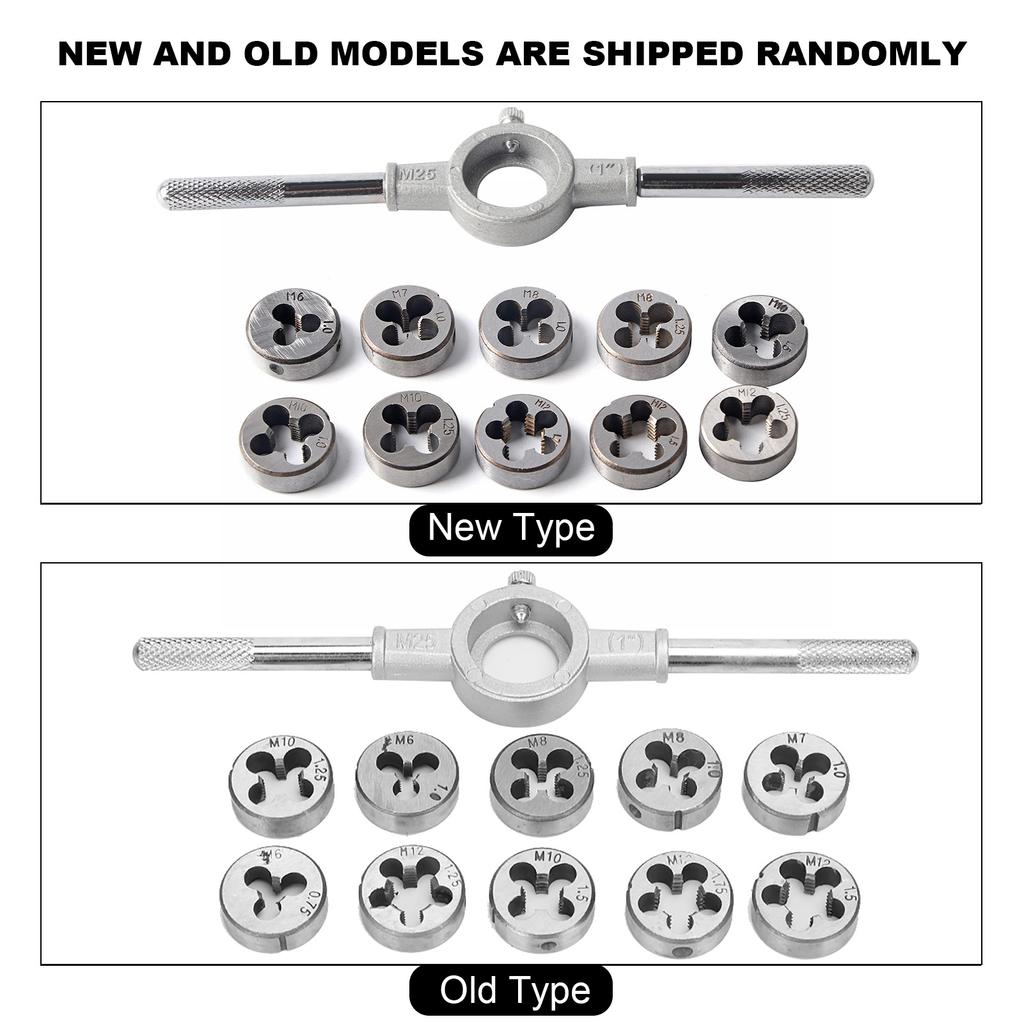 Screw Thread Tap Die Set External Thread Cutting Hand Tool Kit for Thread Processing