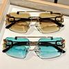 5-Pack Fashion Frameless Double Beam Glasses for Climbing, Anti-Reflective PC Lens, Durable Comfortable Retro Decorative Eyewear