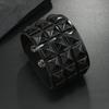 Punk Hip-Hop Rhinestone Bracelet Retro Western Wasteland Hottie Leather Snap Bracelet for Women Jewelry HUANZHI New