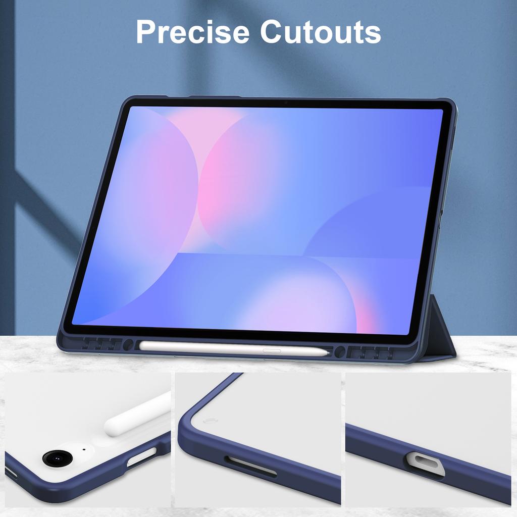 For Samsung Galaxy Tab S10 FE+ Case Clear Acrylic Leather Tablet Cover Support Auto Sleep/Wake