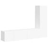 Vidaxl 3-Cz. TV Cabinet Set, White, Wood-Based Material