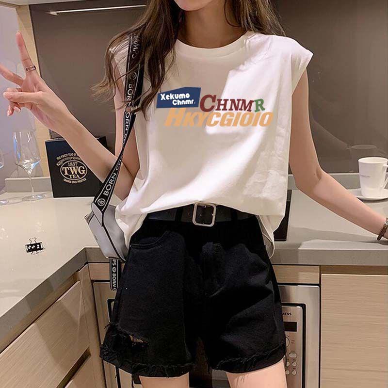 Spring/Summer Sleeveless Women's Round Neck Loose Camisole - Hong Kong Style Sports Vest