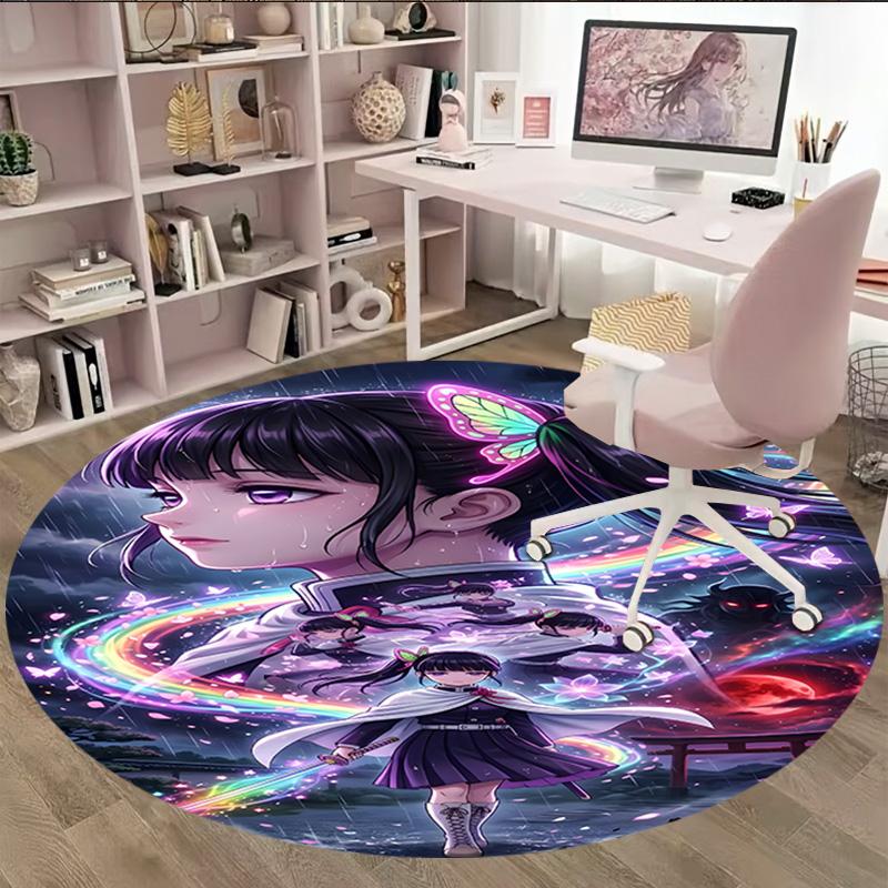 1pc Tsuyuri Kanawo Carpet, Round Rug, Comfortable, Suitable for Entryways, Living Rooms, Office, And Bedrooms, Christmas Decoration