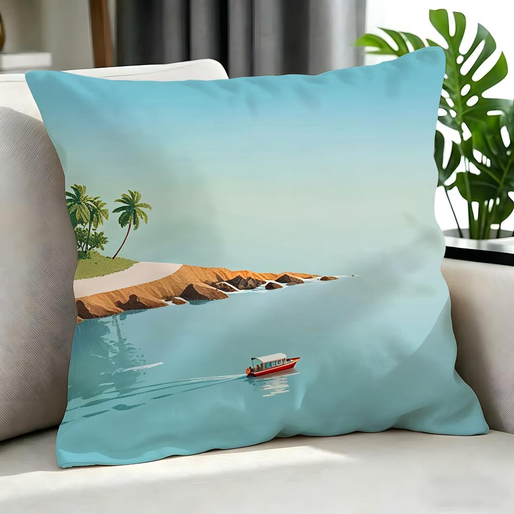Art SSummer Beach Arting Cushion Cover Cushion Cover Set Pcs X X X Pillowcase Decorative Sofa Home Decor