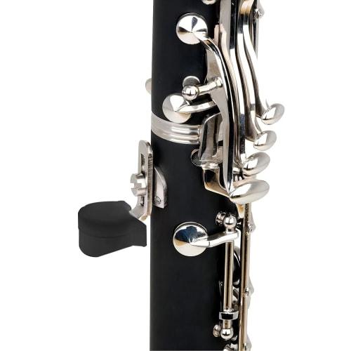 Set of 4 Black Clarinet Thumb Rests, Durable and Comfortable Woodwind Instrument Parts, Rubber Thumb Rest Strap, Supports Comfortable Playing and Redu