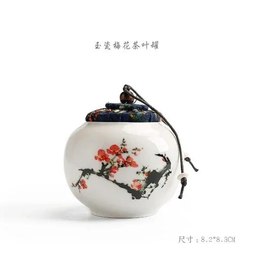 

1PC ceramic storage tank Tea can Plum Orchid Bamboo Chrysanthemum Chinese style seal