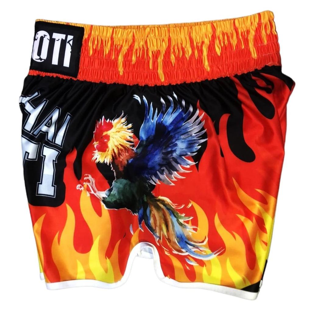 Fire Rooster Muay Thai Kickboxing Boxing MMA UFC Casual Shorts Gym Sport Unisex Men Women Workout Quick Dry Print Elastic High Waist Training