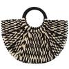 Women'S Wicker Handbag Semicircle Bags Totes Beach Straw Woven Rattan Bag Retro Rattan Bag Handknitting