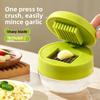 Press-type Garlic Press - Stainless Steel Kitchen Household Small Garlic Crusher Multi-functional Manual Garlic Paste and Minced Garlic Grinder