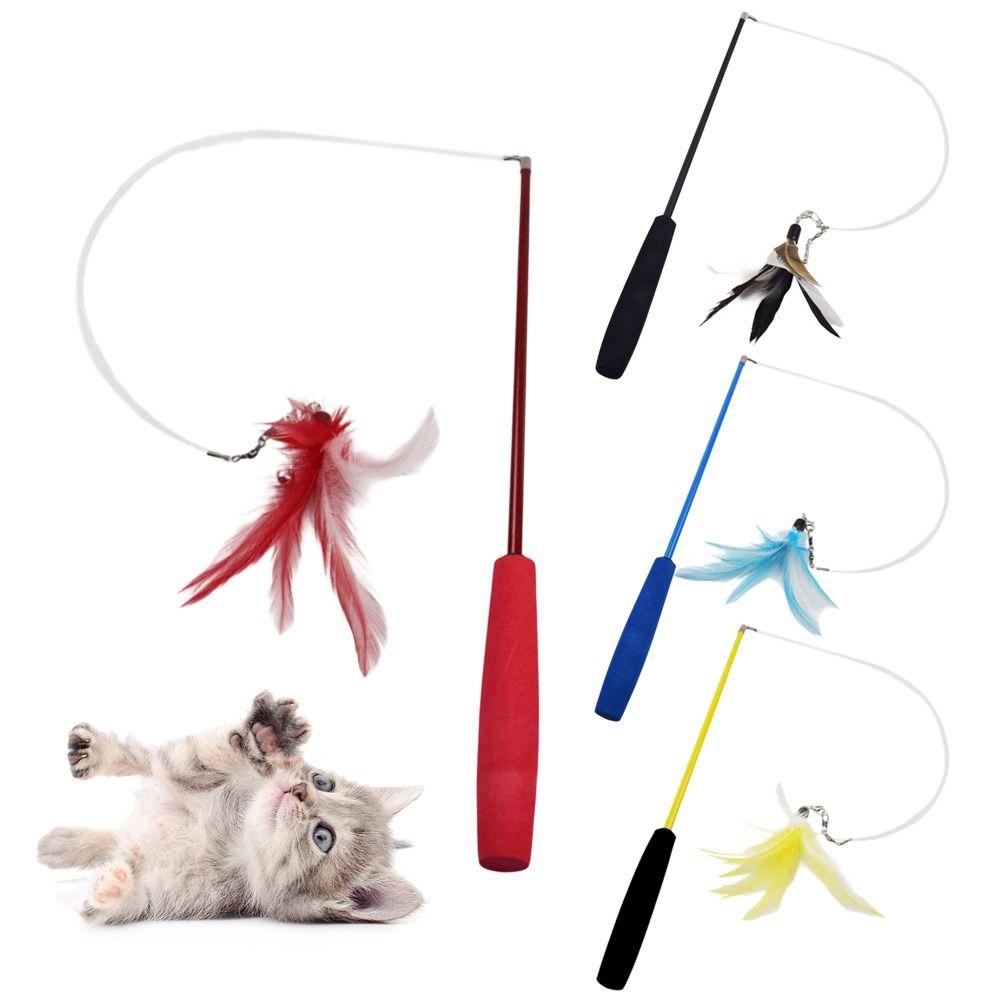Interactive Cat Teaser Wands 3-section Stick Teaser Durable Catcher Teaser Rod Cat Accesorios
