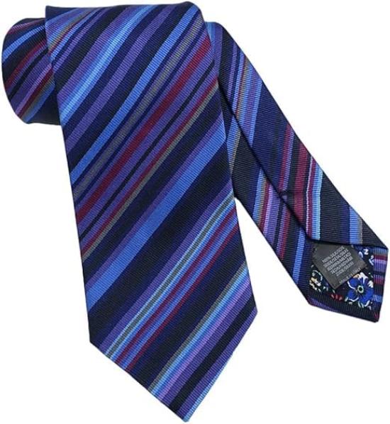 

[Paul Smith] Tie PS7 NavyLavender Multi-Stripe (Gift, Birthday, Gift Wrapping)