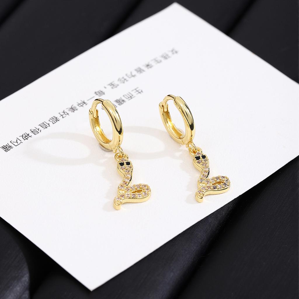 Personnalité Haut de Gamme Creux Super Brillant Boucle d'Oreille Couleur Or Dauphin Cœur Papillon Couronne Lune Pendants d'Oreille Zircon de Luxe