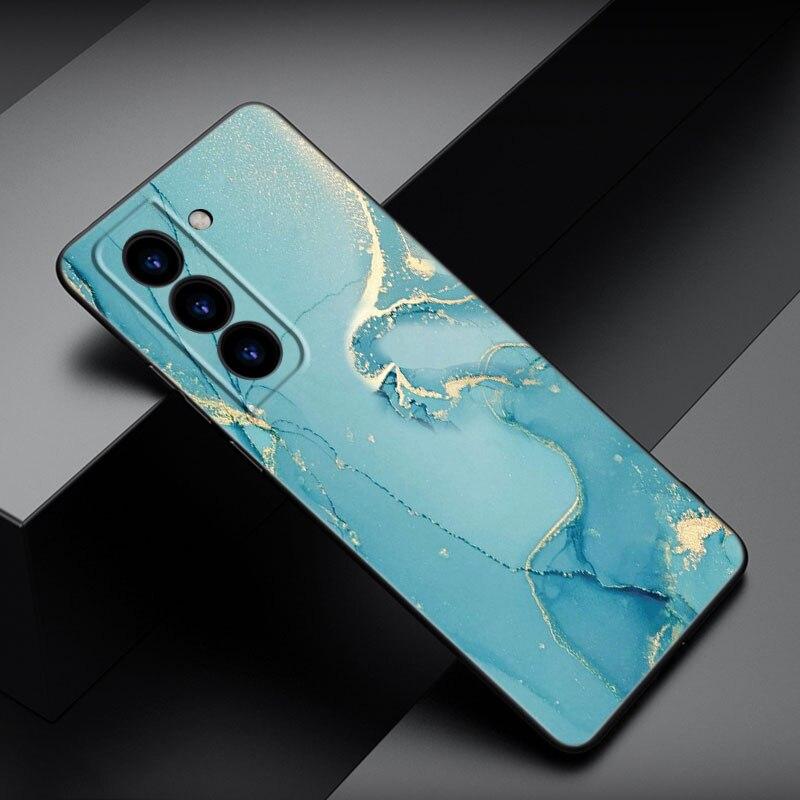 Vintage Marmor Handyhülle für Samsung Galaxy S22 Pro S21 S20 FE Ultra S10 Lite S10 S10E S9 S8 Plus Weiche TPU Schwarze Abdeckung