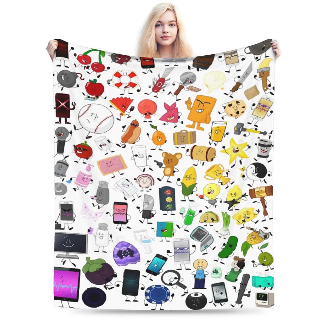 Gemütliche bfdi Battle for Dream Island Decke Merch Sofa Dekorative Überwurfdecken Super Warm Fleece für Auto
