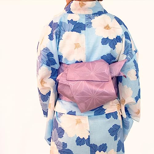 Half-width Obi [Asanoha] for Hakama and Yukata, Single-Layer Kimono, Simple, Solid Color, Half-width Obi (Azalea Green)