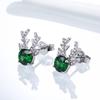 Cao Shi Animal-Inspired Zircon Antler Earrings - Women’s Christmas Fashion Studs