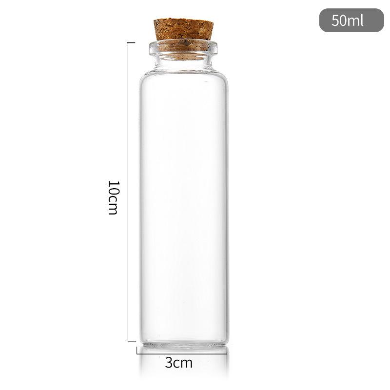.30 Cal Cork-Stopper Glass Bottle for Incense, Agarwood, Wishing, Tea, Candy