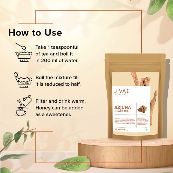 Jiva Arjuna Kafeinsiz Ayurveda Çayı 150g Tekli Paket | Kalp ve Sağlık İçin Saf Doğal Arjuna İyiliği
