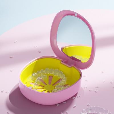 Travel With Mirror Braces Box Cleaning Box Soak Box Denture Storage Box Draining Orthodontic Retainer Case