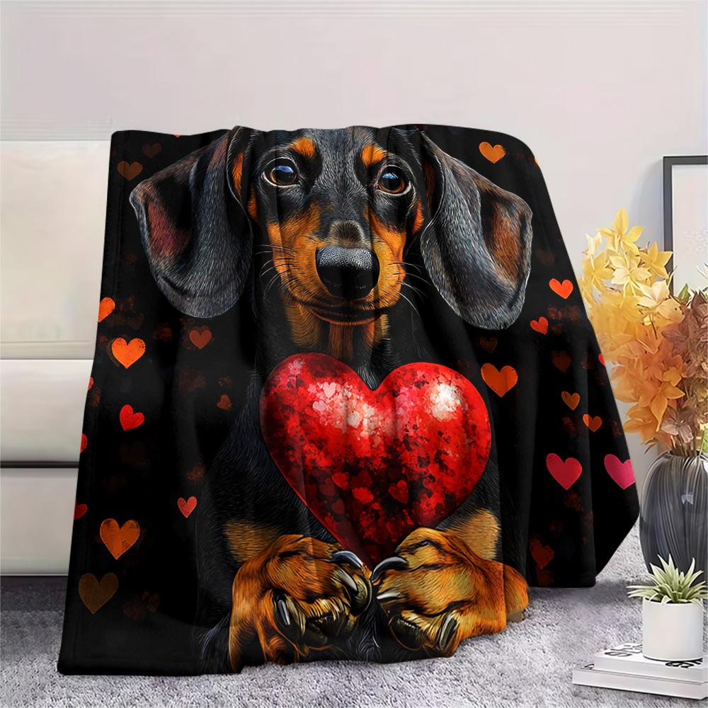 Dog Print Flannel Blanket, High quality Comfortable for All Seasons, Home Decor, Warmth and Comfort, Perfect for Christmas Gifts