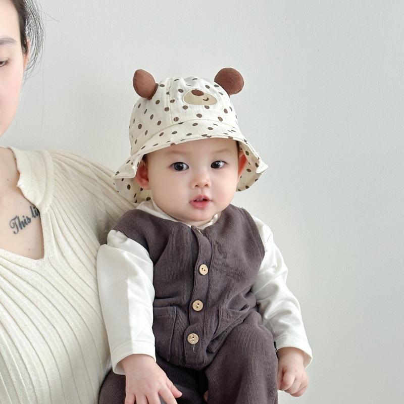 Baby Hat Spring and Autumn Thin Style Cute Cartoon Sun Protection Fisherman Hat Boy and Girl Baby Baby Baby Age Basin Hat Day