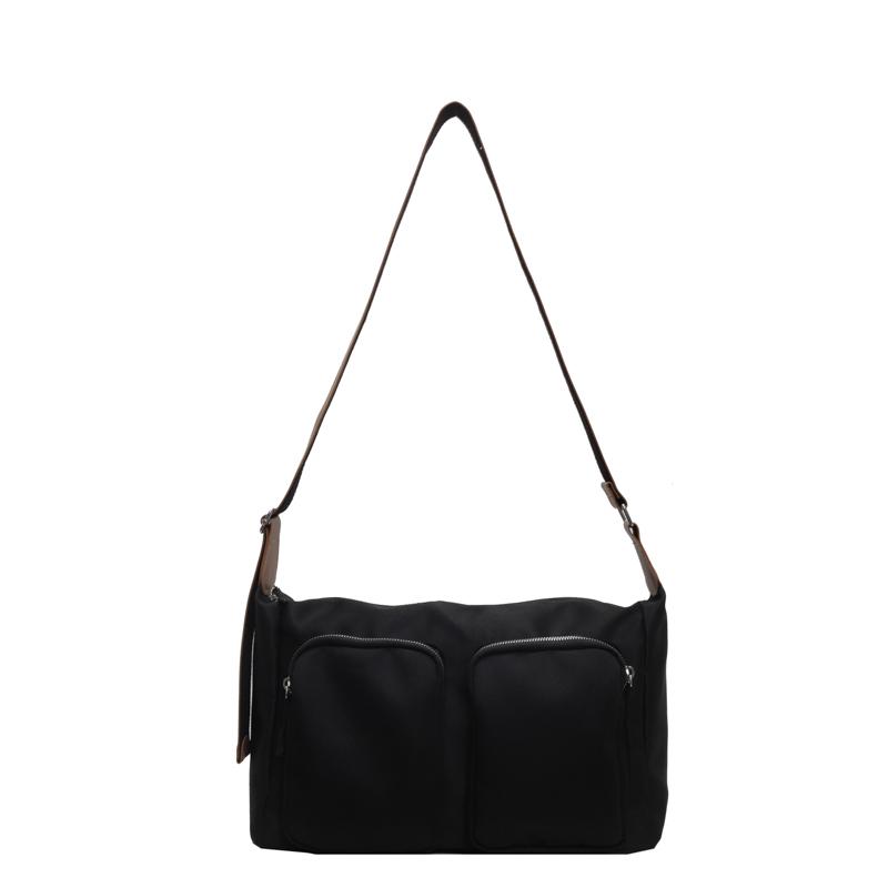Women Multiple Pockets Shoulder Bag Solid Color Nylon Totes Vintage Large Capacity Ladies Leisure Handbags Designer Shopping Bag