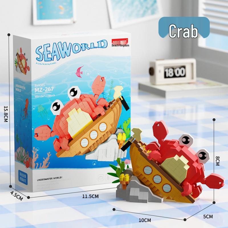 Compatible with Lechaochao Lechuang Shark Model Marine Life Building Blocks Toy for Kids