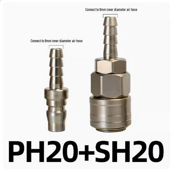 C-Type Self-Locking Air Hose Quick Connector for Compressors & Pneumatic Tools