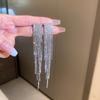 Silver Needle Water Drop Tassel Earrings - Light Luxury High-End Design for Women's Fashion.