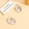 Trendy Water Drop Pattern C-shaped Earclip Threaded Stud Earrings Set Personalized Earrings Sexy Atmosphere Stud Earrings Set