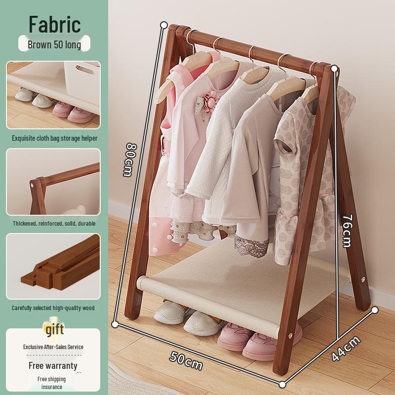 Compact Kids' Floor Clothes Rack: Foldable, Short, and Perfect for Bedrooms & Drying.