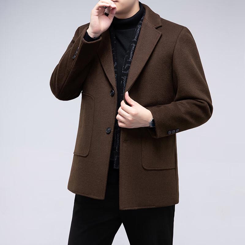 

Firstview Men s Scarf Collar Wool Blend Overcoat 4XL