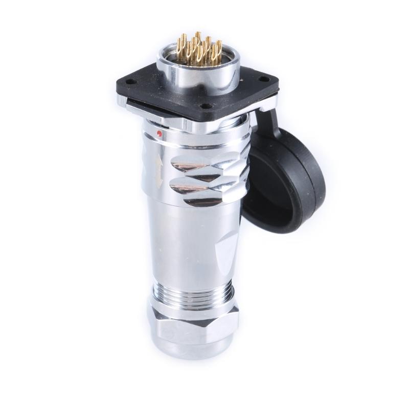 SF2010 Waterproof Industrial Connector SF2013 Female Plug & Male Socket IP67 2Pin To 12Pin For 20mm Panel Mount